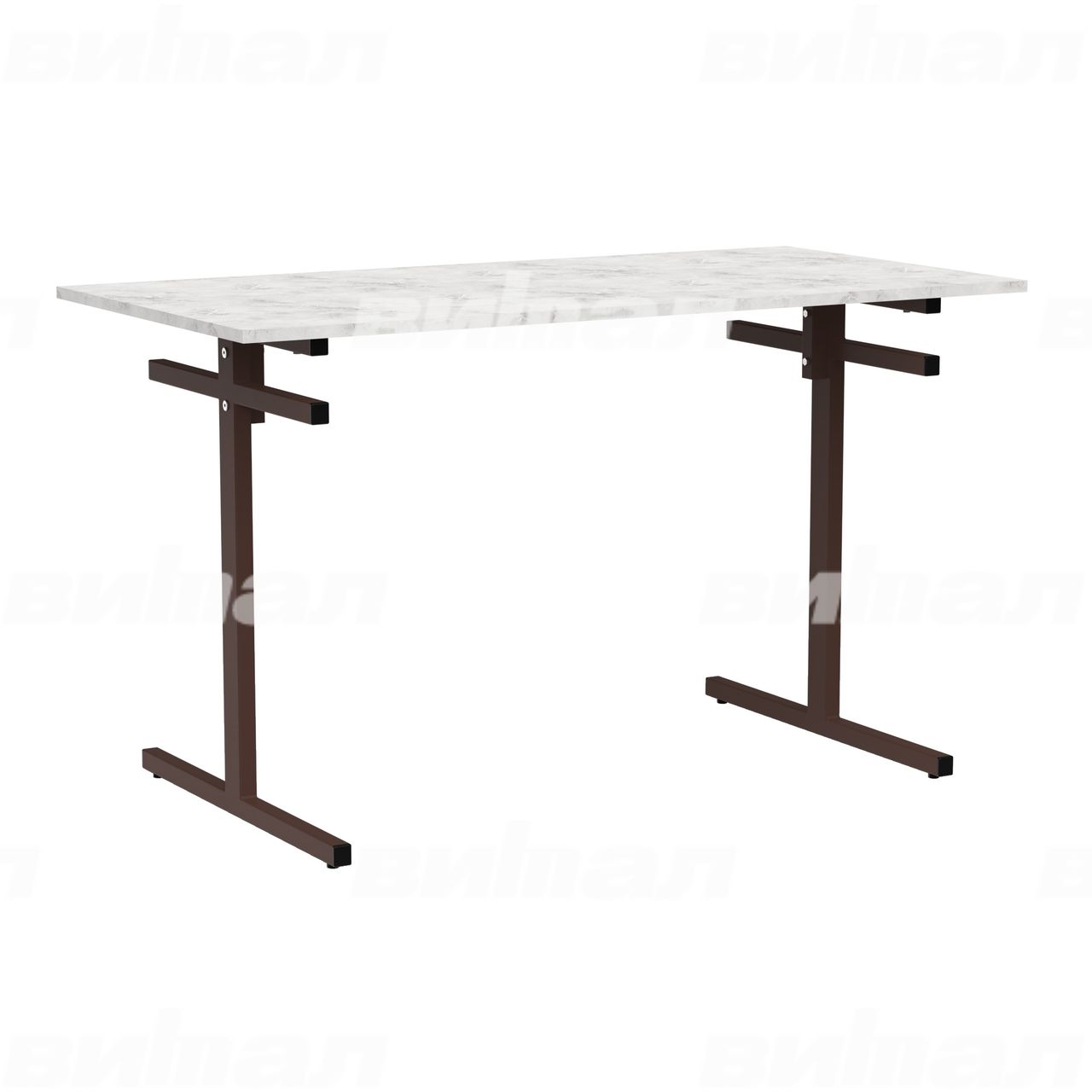 Стол для столовой 4-местный для скамеек коричневый RAL8017 Венеция 5 Пластик