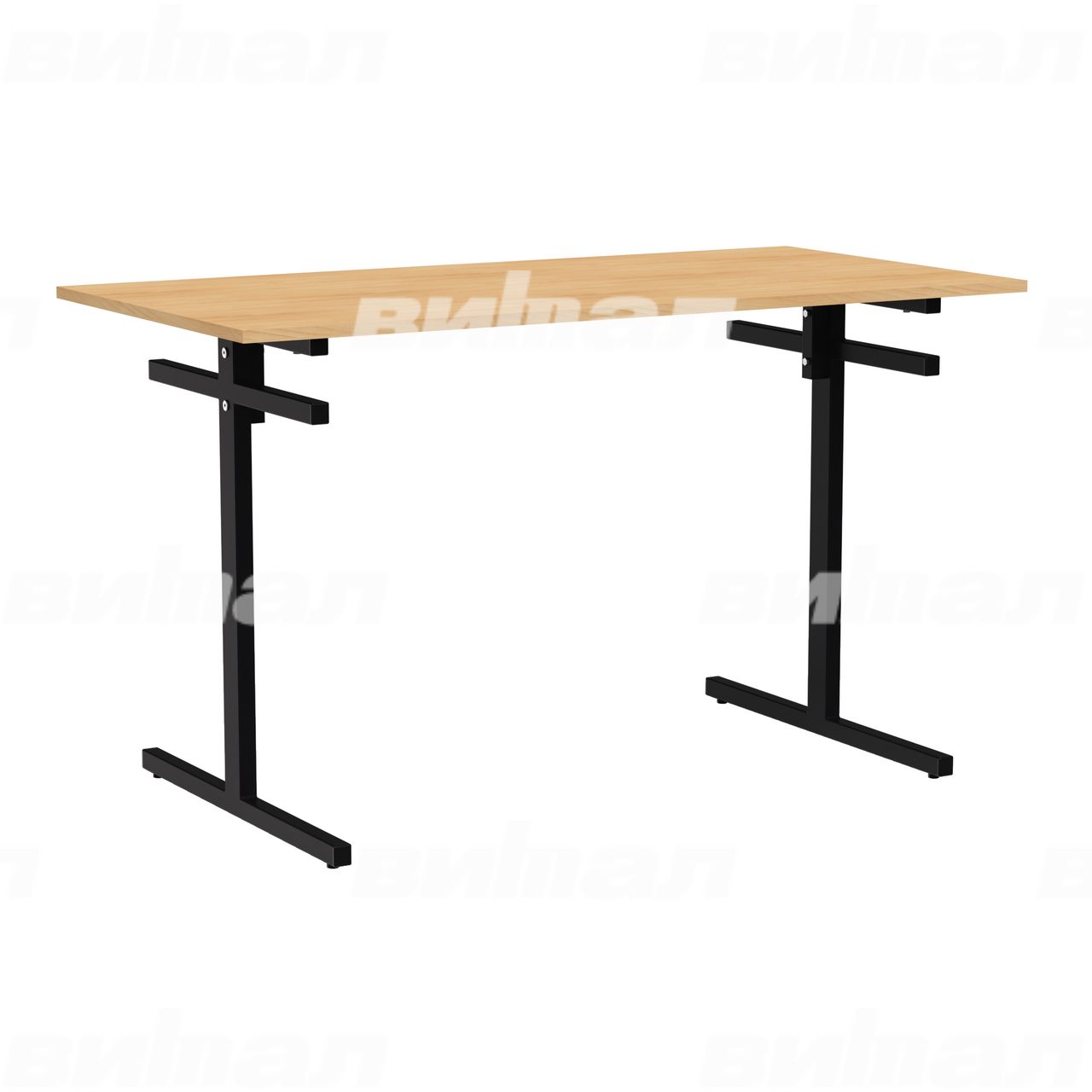 Стол для столовой 4-местный для скамеек черный  RAL9005 Бук 6 Пластик