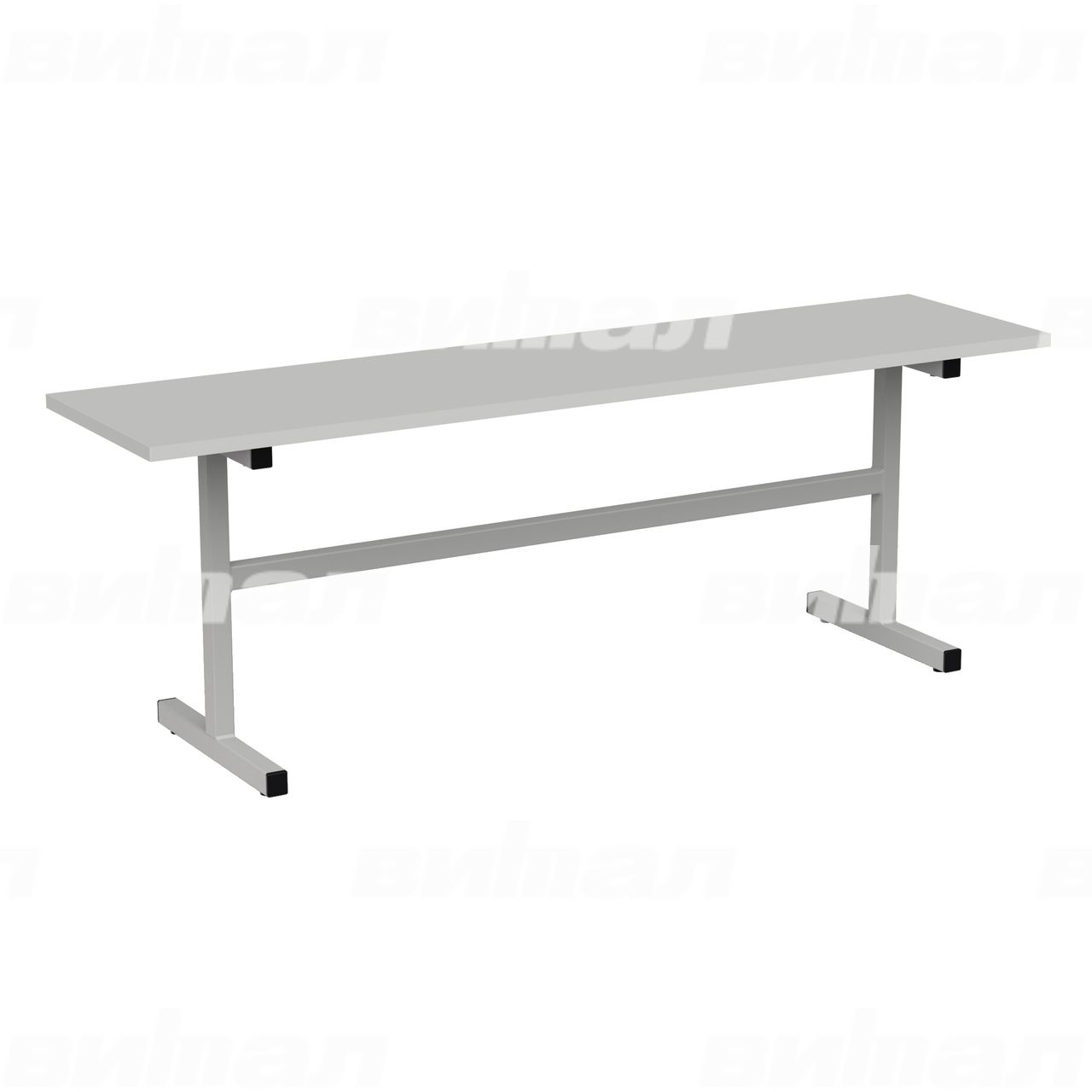 Скамейка 2-местная серый RAL9006 Серый 5 Пластик