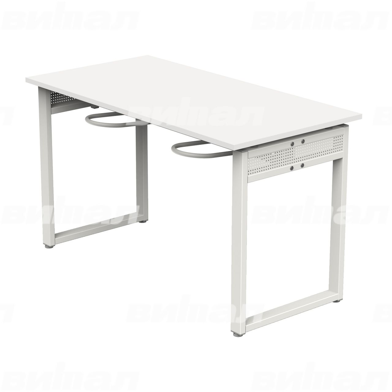 Стол обеденный 4-местный с универсальными кронштейнами «Фьюжн» белый RAL9016 Белый 6 Пластик прямоугольная