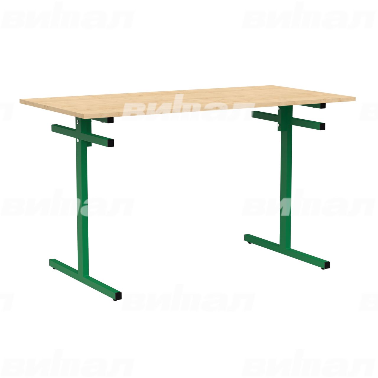 Стол для столовой 4-местный для скамеек зеленый RAL6029 Клен 5 Пластик