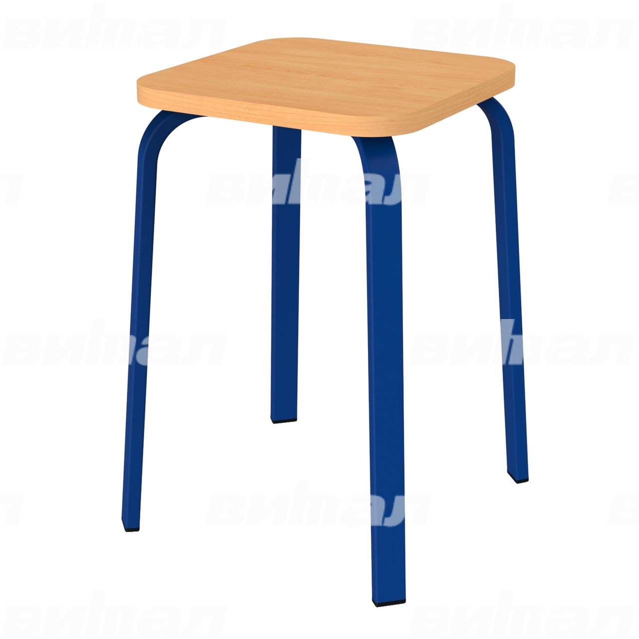 Табурет для столовой 30x15 синий  RAL5002 Бук 6 Пластик прямоугольная