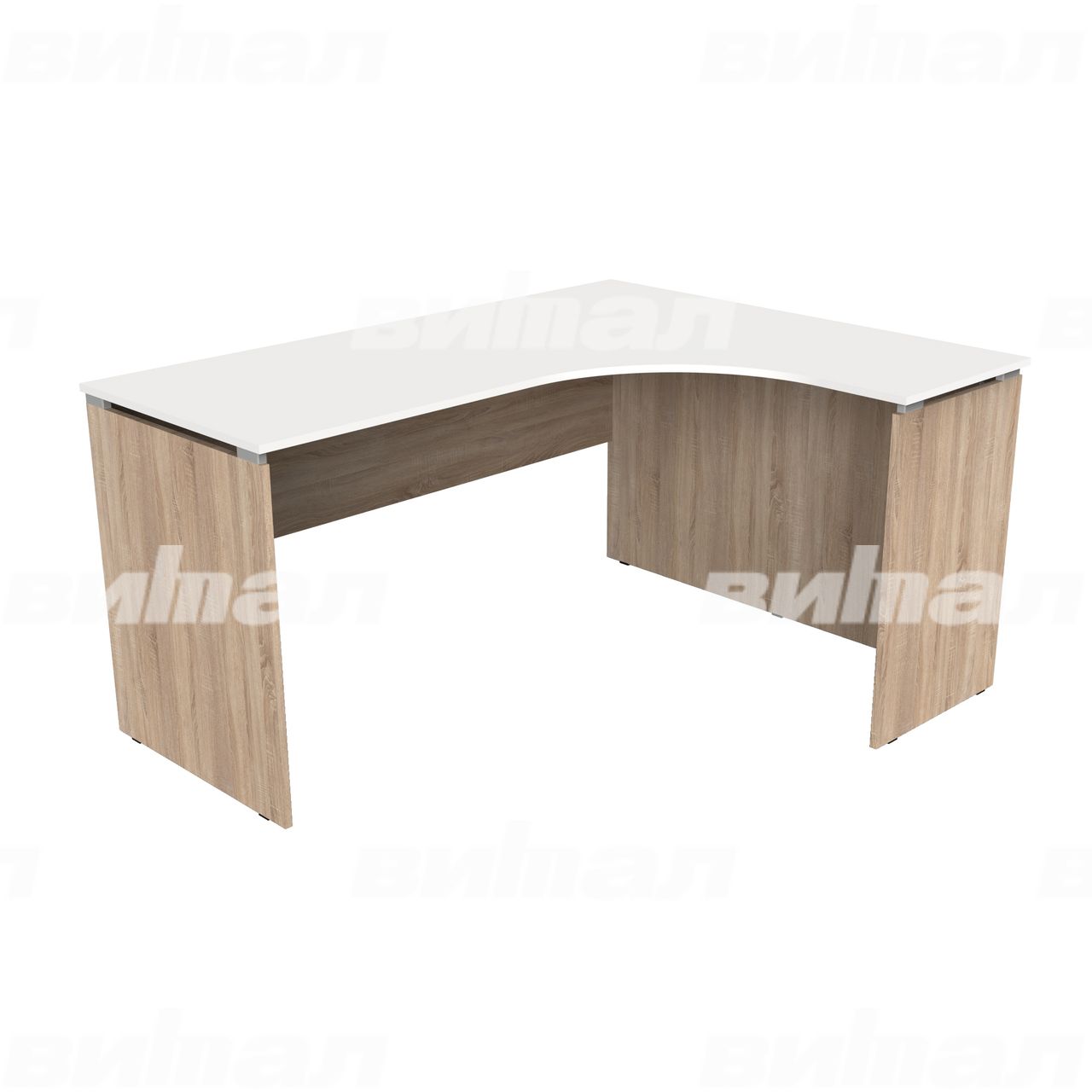 Стол для преподавателя угловой «Альма-1» Дуб сонома/белый ЛДСП