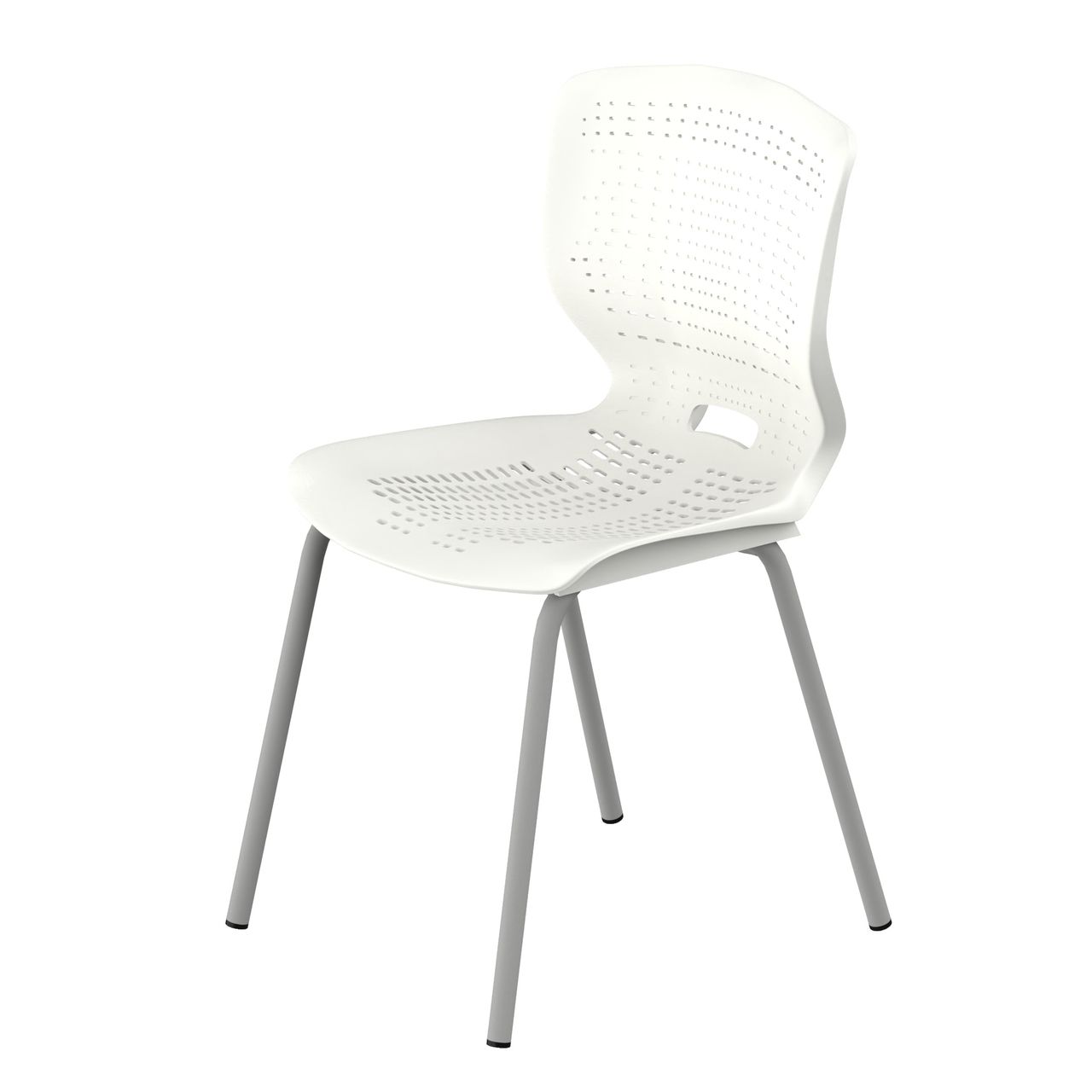Стул «Лютик» на круглой трубе серый RAL9006 Белый 5 Пластик круглая