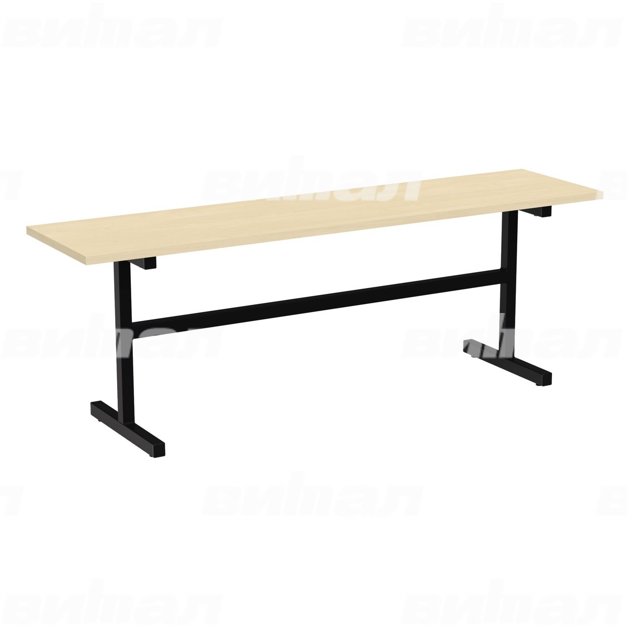 Скамейка 2-местная черный  RAL9005 Береза 5 Пластик