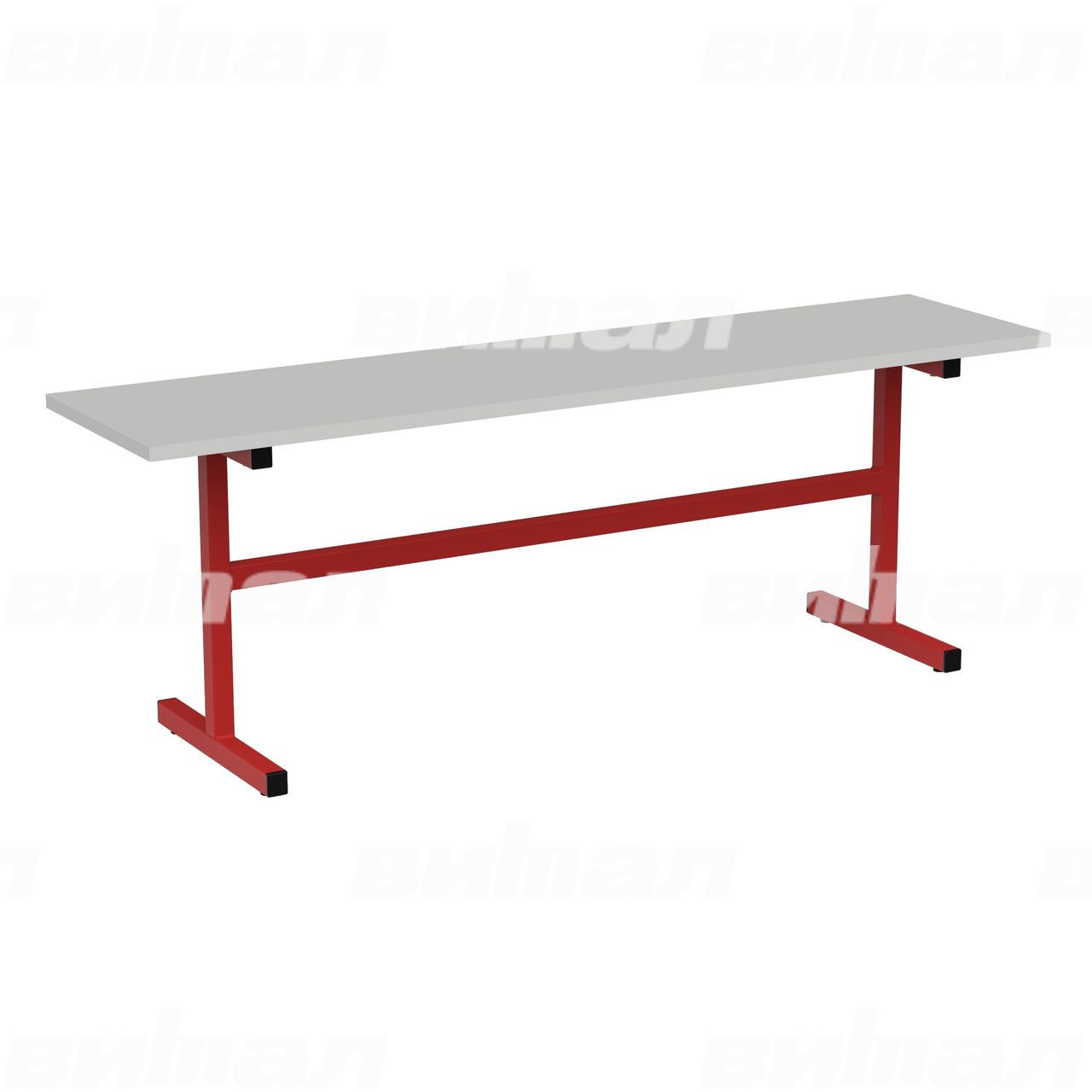 Скамейка 2-местная красный RAL3002 Серый 6 ЛДСП