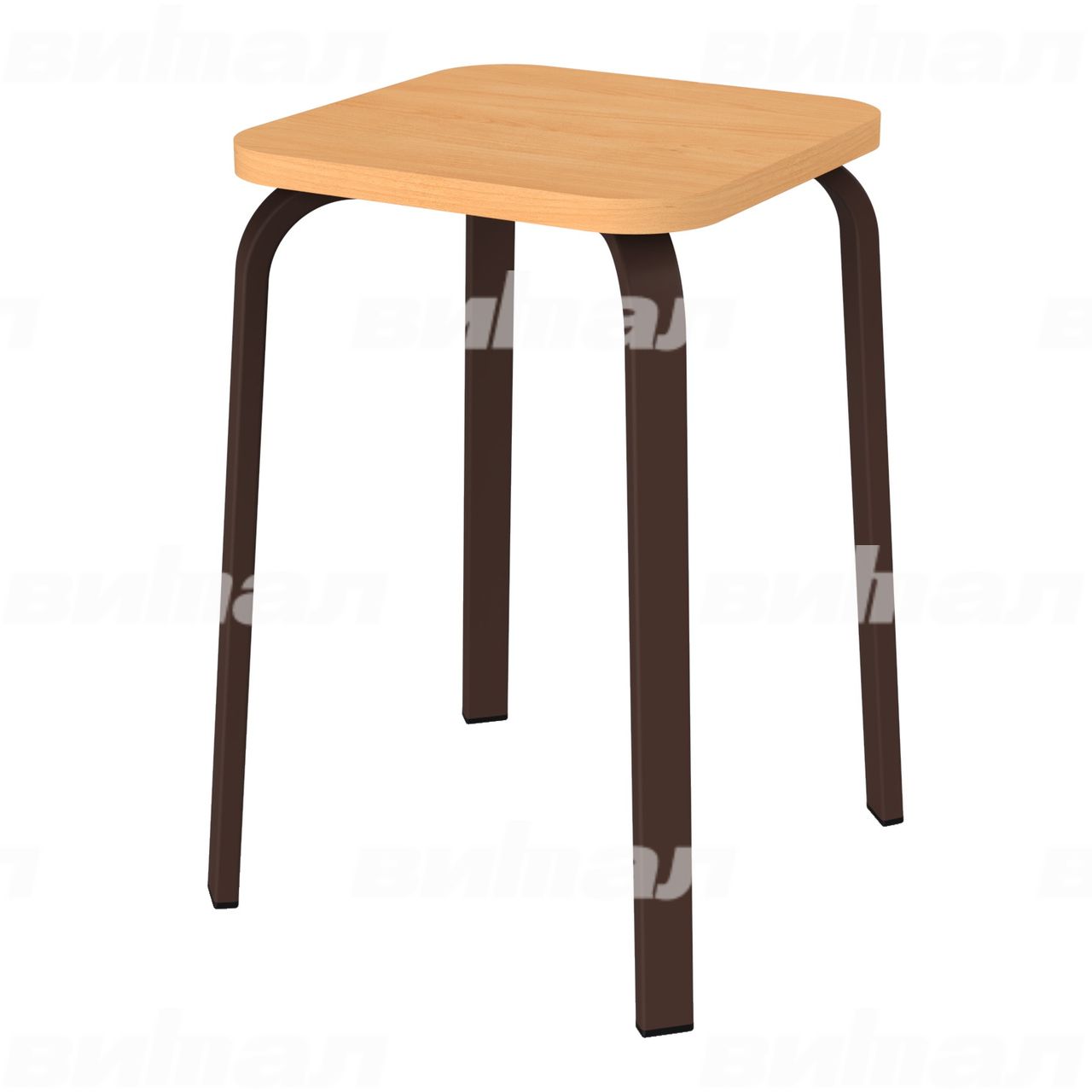 Табурет для столовой 30x15 коричневый RAL8017 Бук 5 Пластик прямоугольная